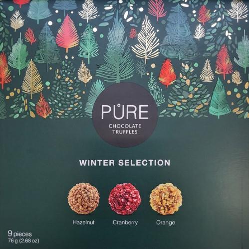 Šokolado triufeliai PURE, žiemos asorti 9, 76g