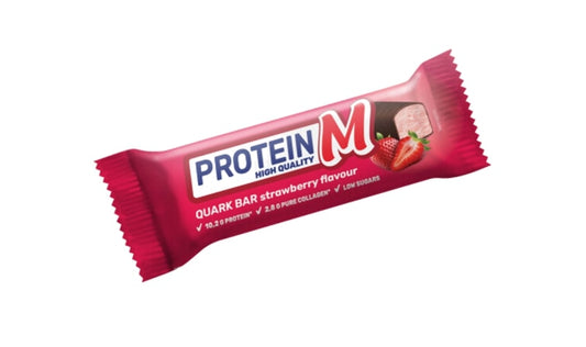 Varškės sūrelis PROTEIN M, braškių skonio su kolagenu, 40 g