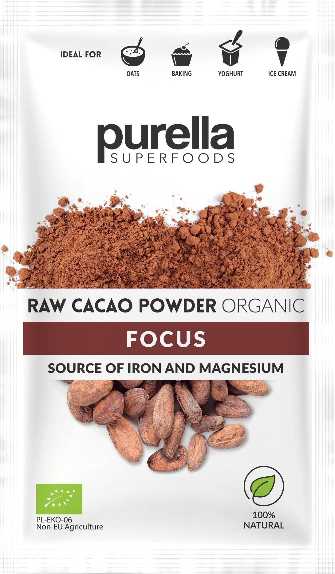 Kakavos milteliai PURELLA, 40 g LT-EKO-001