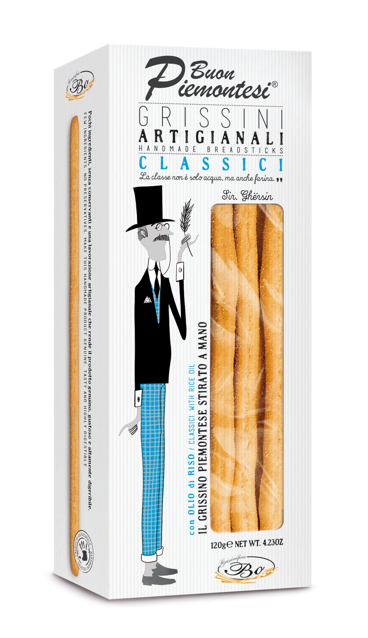 Duonos lazdelės BUON PIEMONTESI Classici, su ryžių aliejumi, 120 g