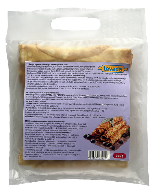 Šaldyti blynai LEVADA su juodaisiais serbentais, 52g x 6 vnt