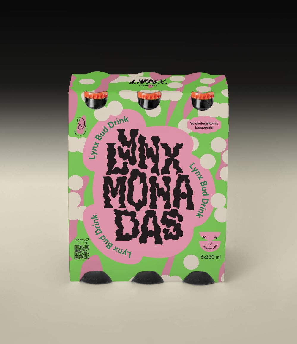 Gazuotas gaivusis gėrimas, Lynxmonadas, su kanapių žiedais, 6x330ml
