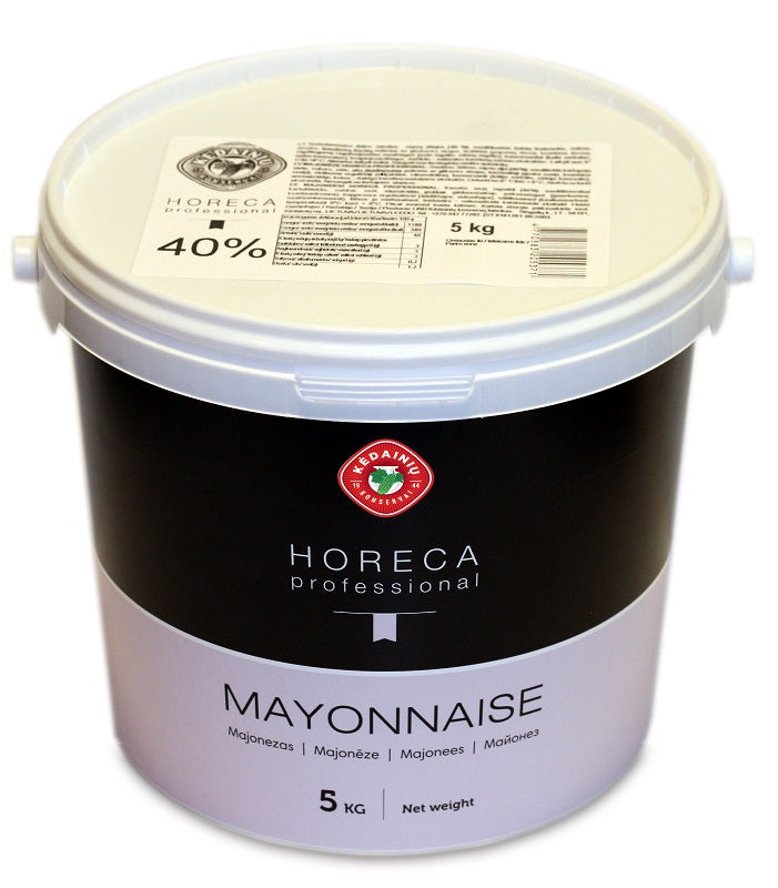 Traditional mayonnaise KĖDAINIų horeca professional, in a bucket, 40% fat content, 5 kg