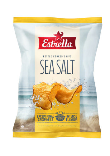 Bulvių traškučiai ESTRELLA KETTLE su jūros druska, 120g