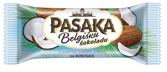 Glaistytas varškės sūrelis PASAKA, su belgišku šokoladu ir kokosais, 21%, 40 g