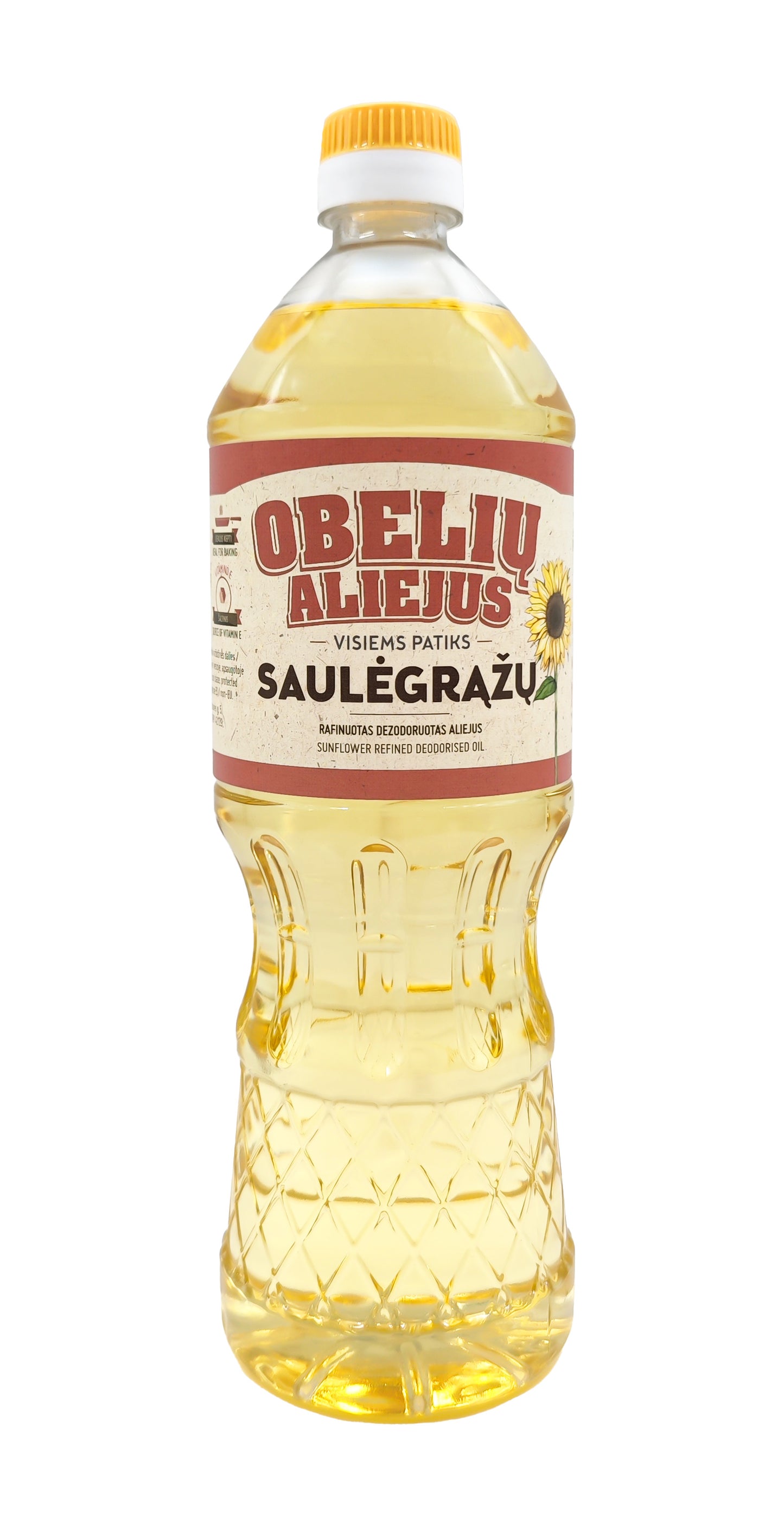 Saulėgrąžų aliejus OBELIŲ, rafinuotas, 0,9l