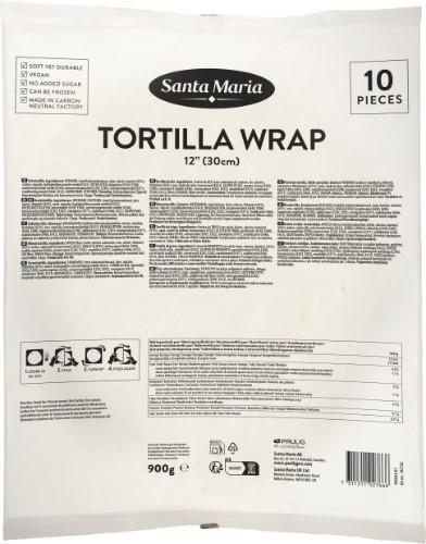 Tortilijos 12 SANTA MARIA, 30 cm, 10 vnt., 900 g