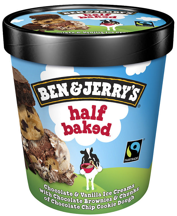 Ben&Jerry's Chocolate and Vanilla Ice Cream, Half Baked, 465 ml