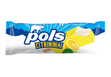 Citrininiai grietininiai ledai POLS, su citrinų skonio glaistu, 120 ml