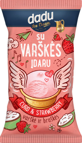 Braškinis plombyras DADU Mini su varške, 85ml