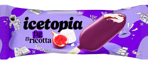 Rikotos sūrio pieniški ledai ICETOPIA su figų įdaru ir glaistu, 100ml