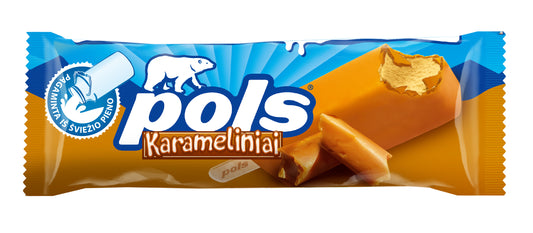 Ledai karameliniai grietininiai POLS, su karameliniu glaistu, 120 ml