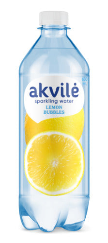 Stalo vanduo AKVILĖ, su citrinos aromatu, gazuotas, 0,6 l
