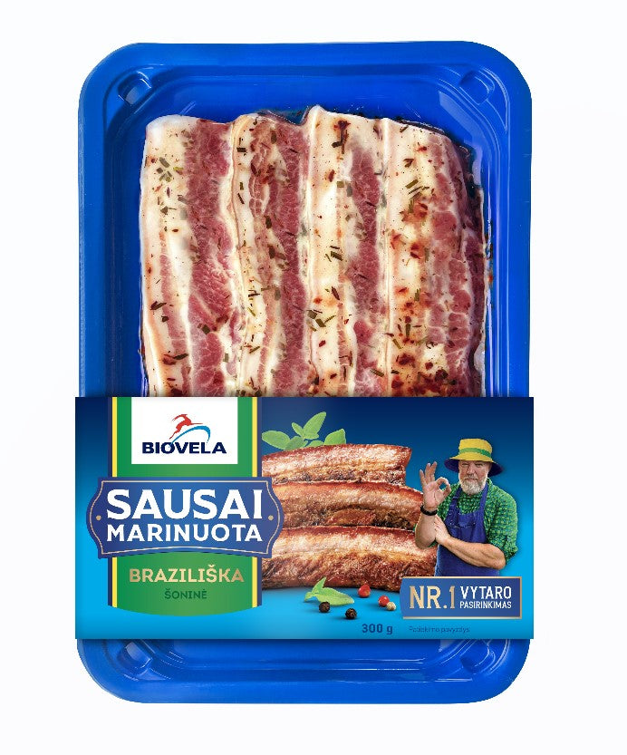Sausai marinuoti BRAZILIŠKI kiaulienos šoninės kepsneliai, 300 g