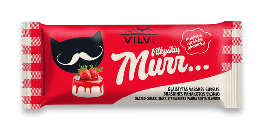 Glaistytas varškės sūrelis MURR braškinės panakotos skonio, 29 %, 40 g