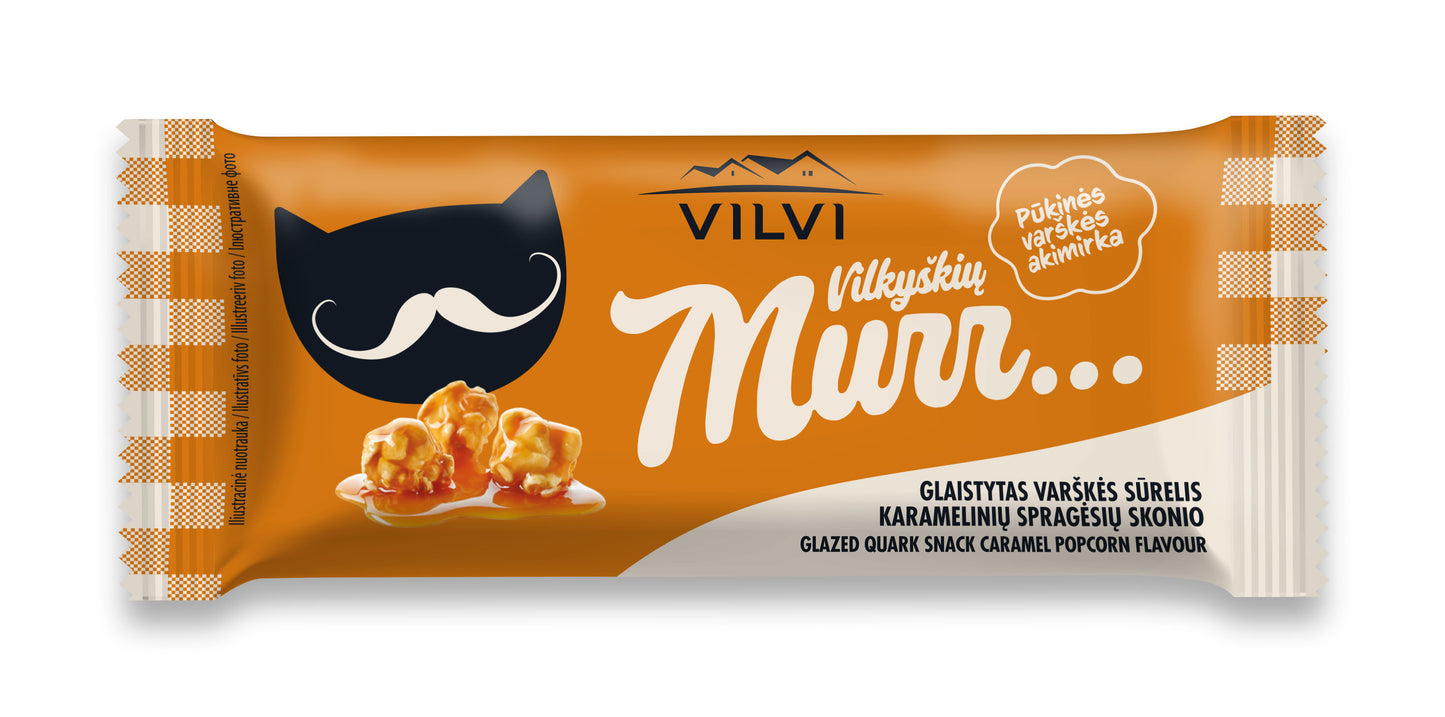 Glaistytas varškės sūrelis MURR, karamelinių spragėsių skonio, 29%,  40 g