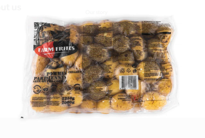 Boiled potatoes FARM FRITES Parisiennes, with skin, 2 kg