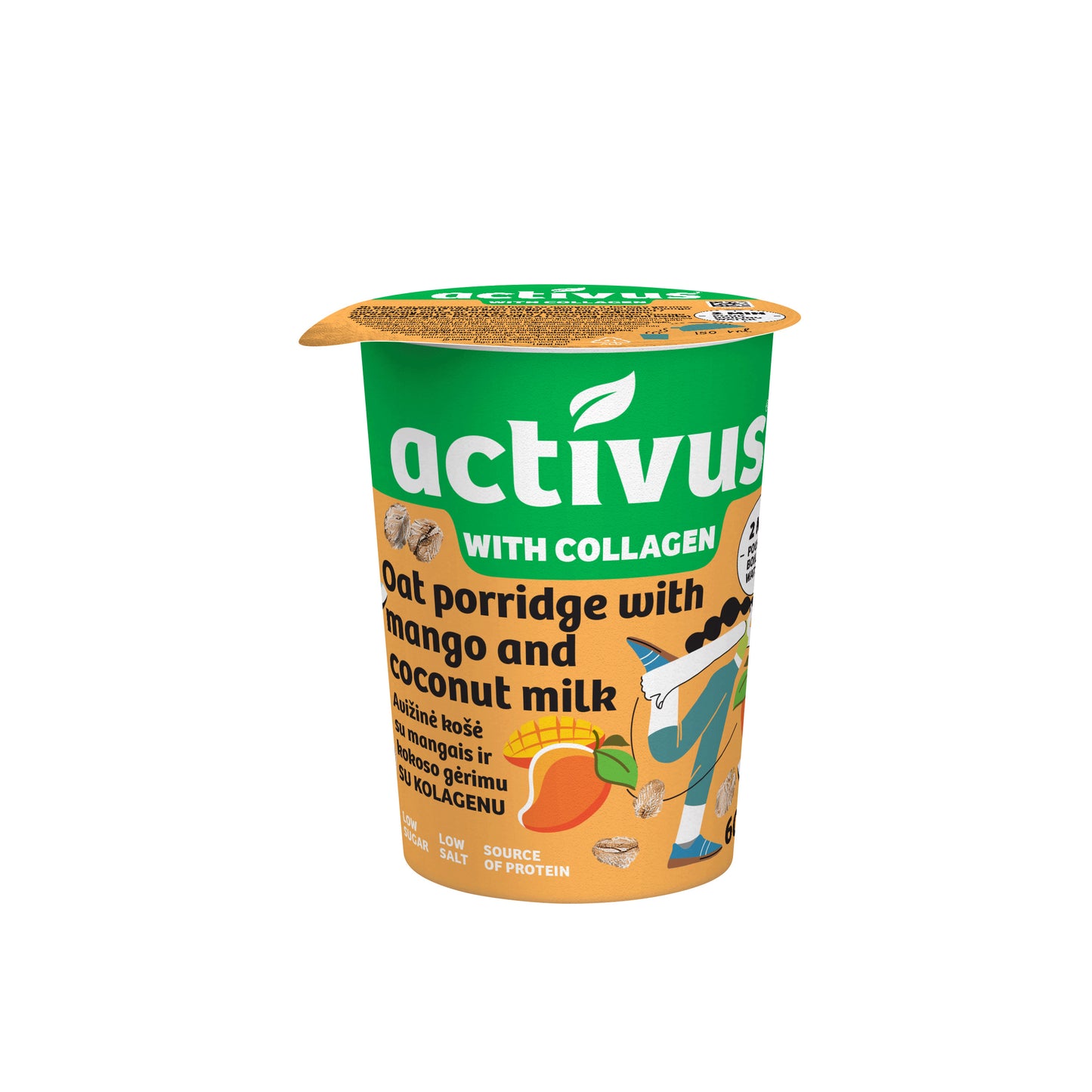 ACTIVUS instant oatmeal porridge, with mango and coconut drink, in a jar, 60g.