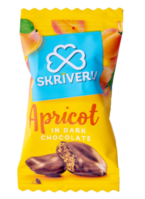 „SKRĪVERU“ abrikosai juodajame šokolade, 1 kg