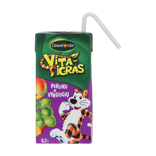 Sulčių gėrimas, ELMENHORSTER Vita Tigras, Persikų - vynuogių, 200 ml