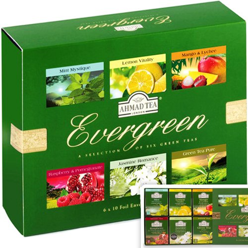 Green tea AHMAD EVERGREEN SELECTION, 60 tea bags per package.