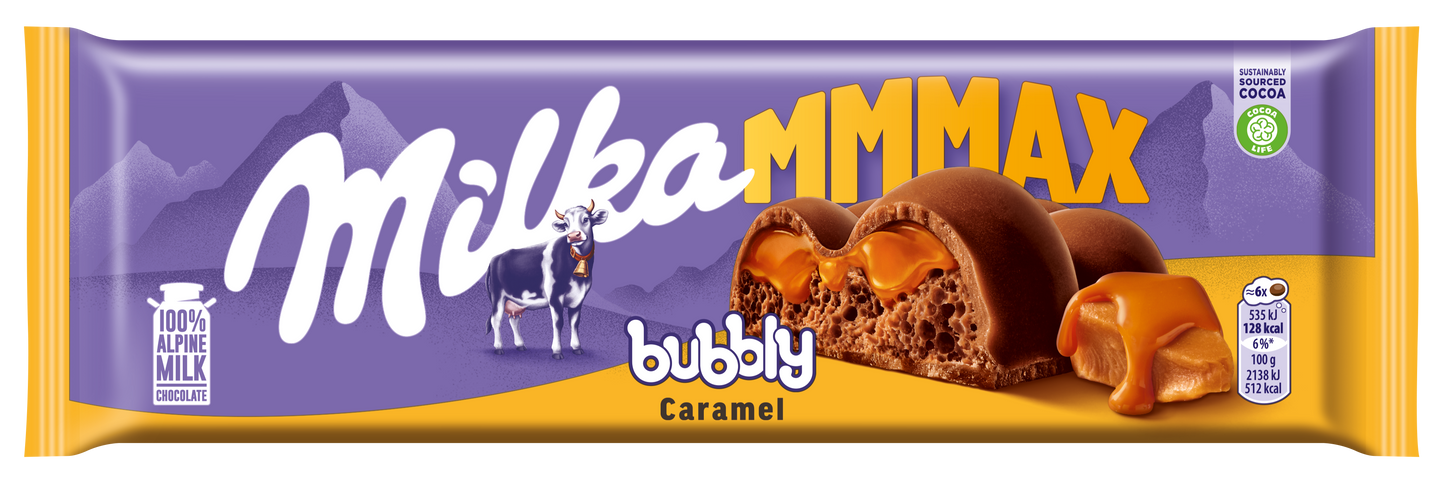Chocolate MILKA Bubbly Caramel, 250 g