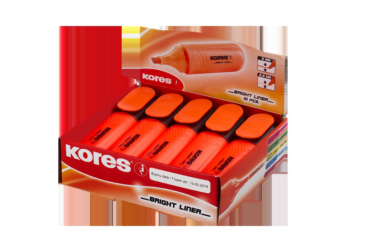 Teksto žymeklis KORES BRIGHT LINER, oranžinė