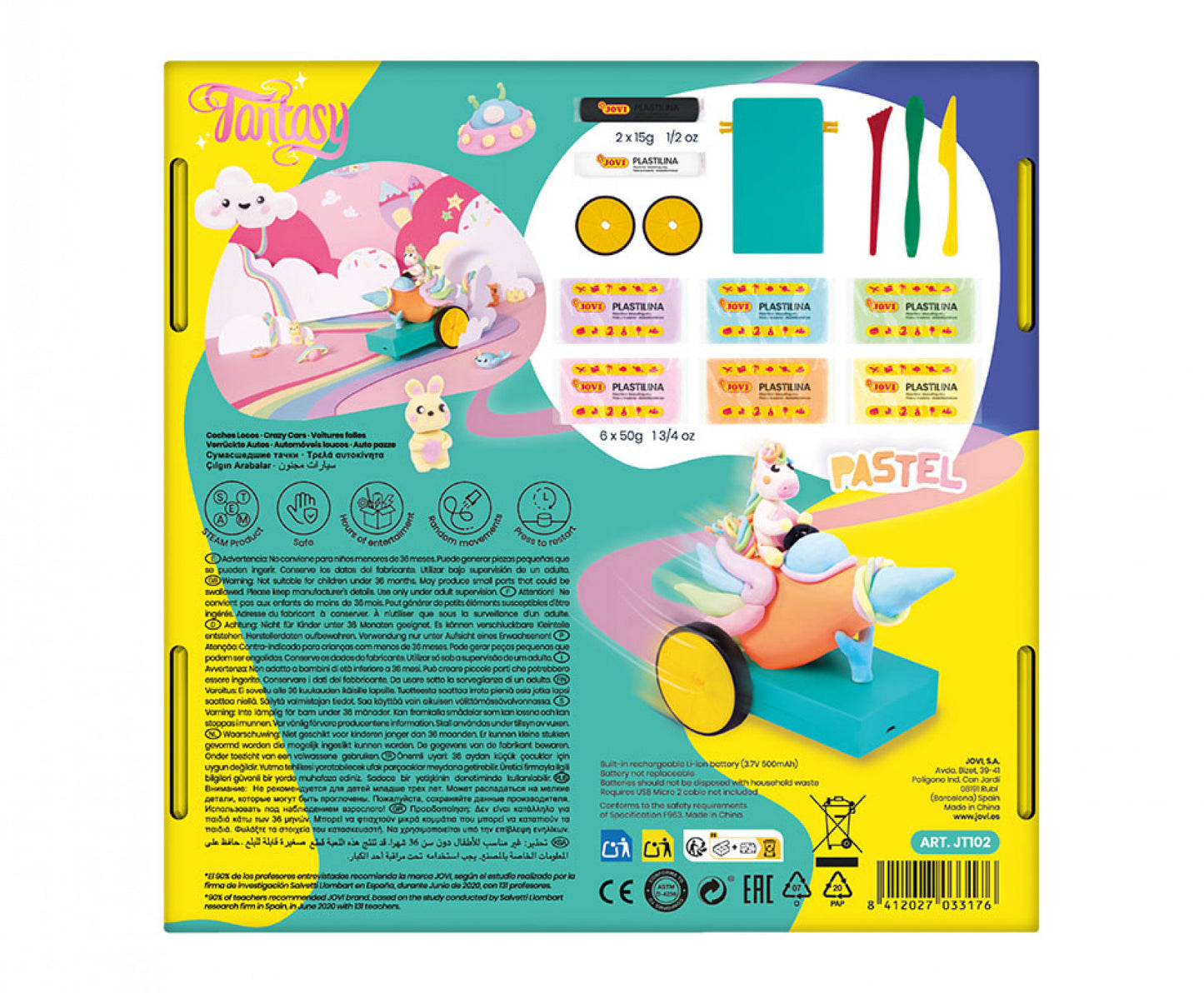 Crazy racing cars JOVITECH set. Pastel colors