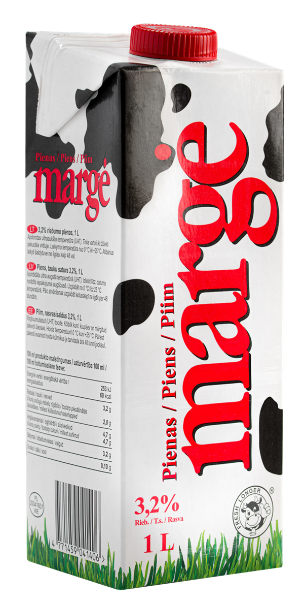 Milk MARGĖ 3.2% fat, 1 l
