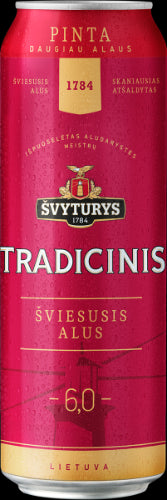Beer ŠVYTURIO Traditional, 6%, 0.568 l, can D