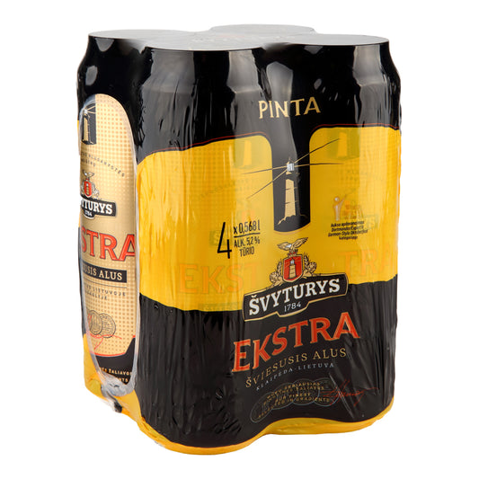 Beer ŠVYTURYS Extra, 5.2%, 4 x 0.568 l, cans D