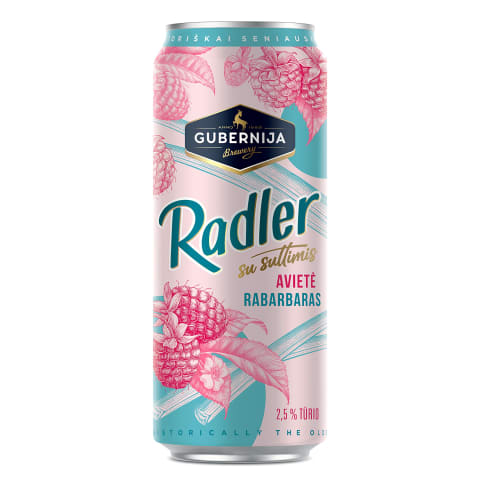 Beer cocktail GUBERNIJA, raspberry-rhubarb, 0.5L, 2.5%