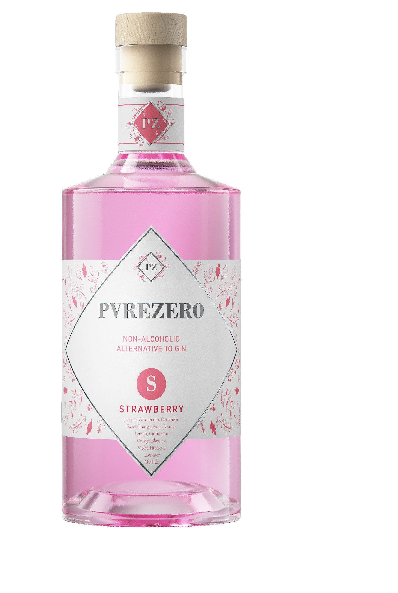 Nealkoholinis džinas,GinZero Strawberry, 0,7 l