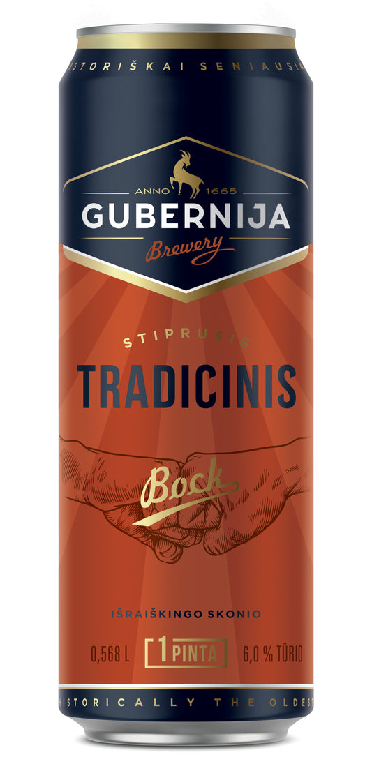 Alus GUBERNIJA,Tradicinis Bock, 6%, 0,568l, skardinė