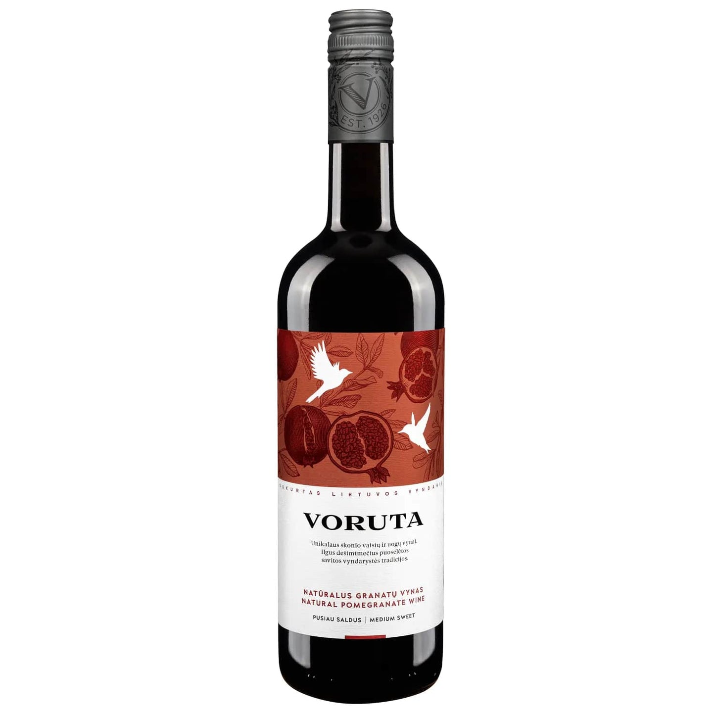 Natural pomegranate wine VORUTA, red, 12%, 0.75 l