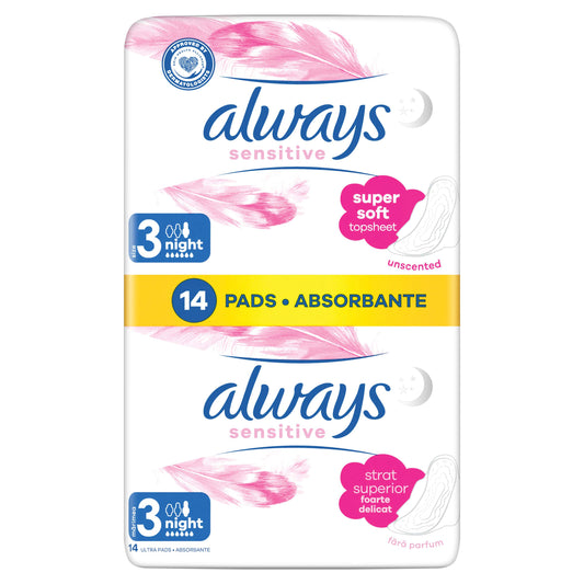 Higieniniai paketai ALWAYS Ultra Sensitive Night, 14 vnt.