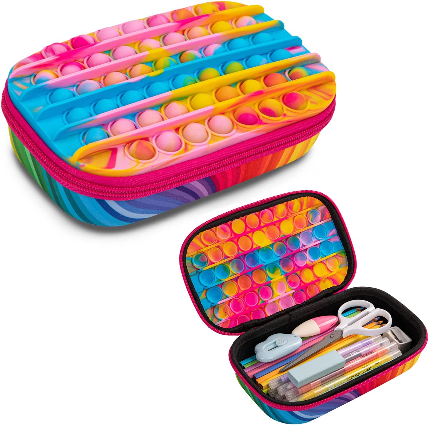 Pencil case ZIPIT ZIP & POP Storage Box, rainbow