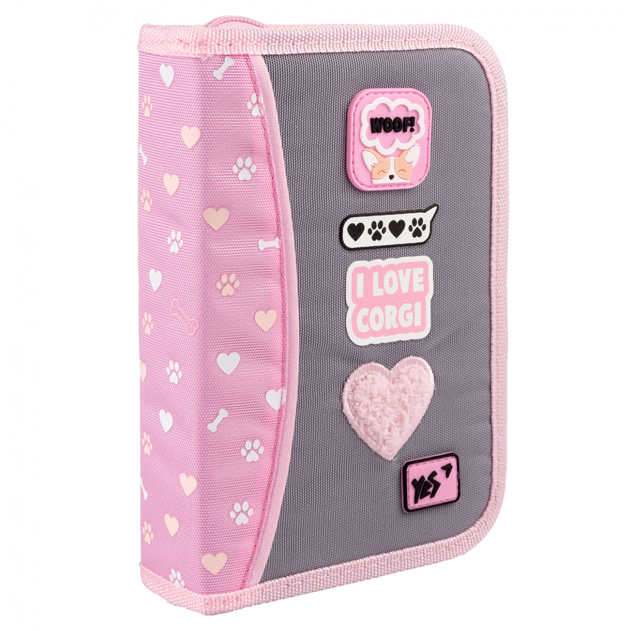 YES single shaped pencil case with flap HP-03 I Love Corgi