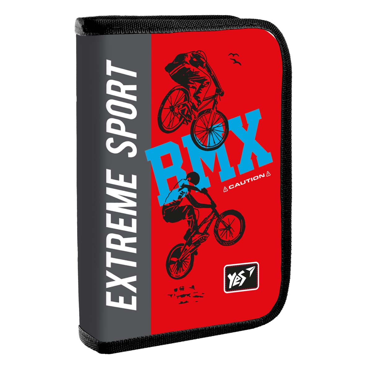Shaped pencil case YES HP-02, one compartment, BMX, red