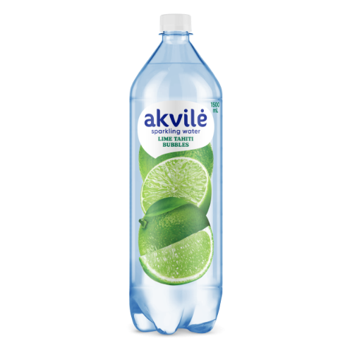 Table water AKVILĖ "Green Tahiti Lemon" (lime flavor) 1.5 L
