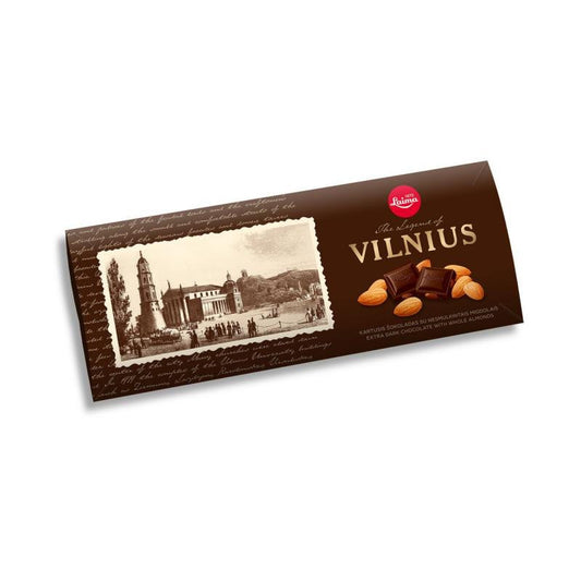 Dark chocolate LAIMA, Vilnius, with almonds, 190g