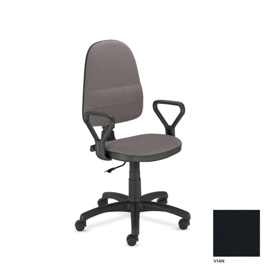 Office chair NOWY STYL PRESTIGE, with armrests, V-14, black imitation leather