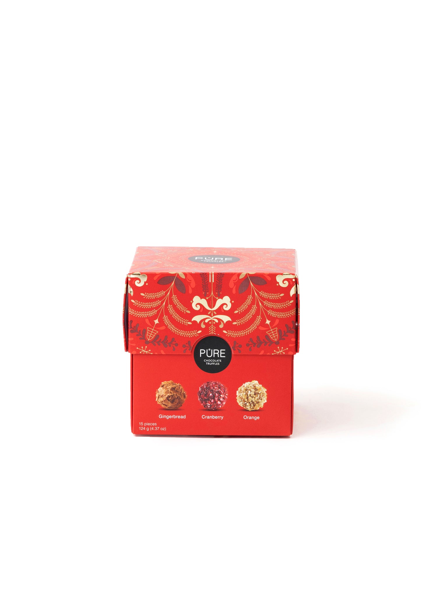 Šokolado triufeliai PURE, žiemos asorti kubai 15,124g