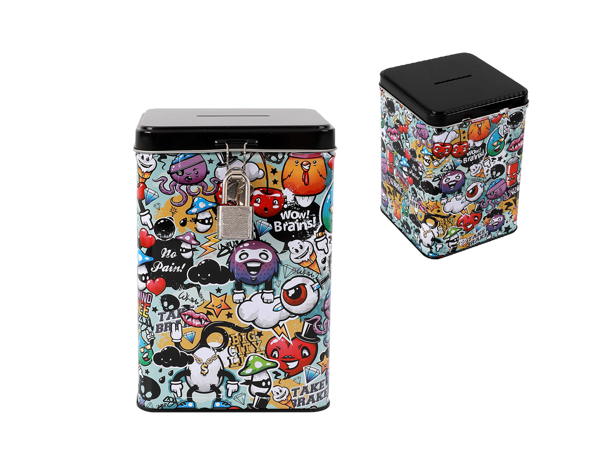 Money box Itotal Graphitti, with lock