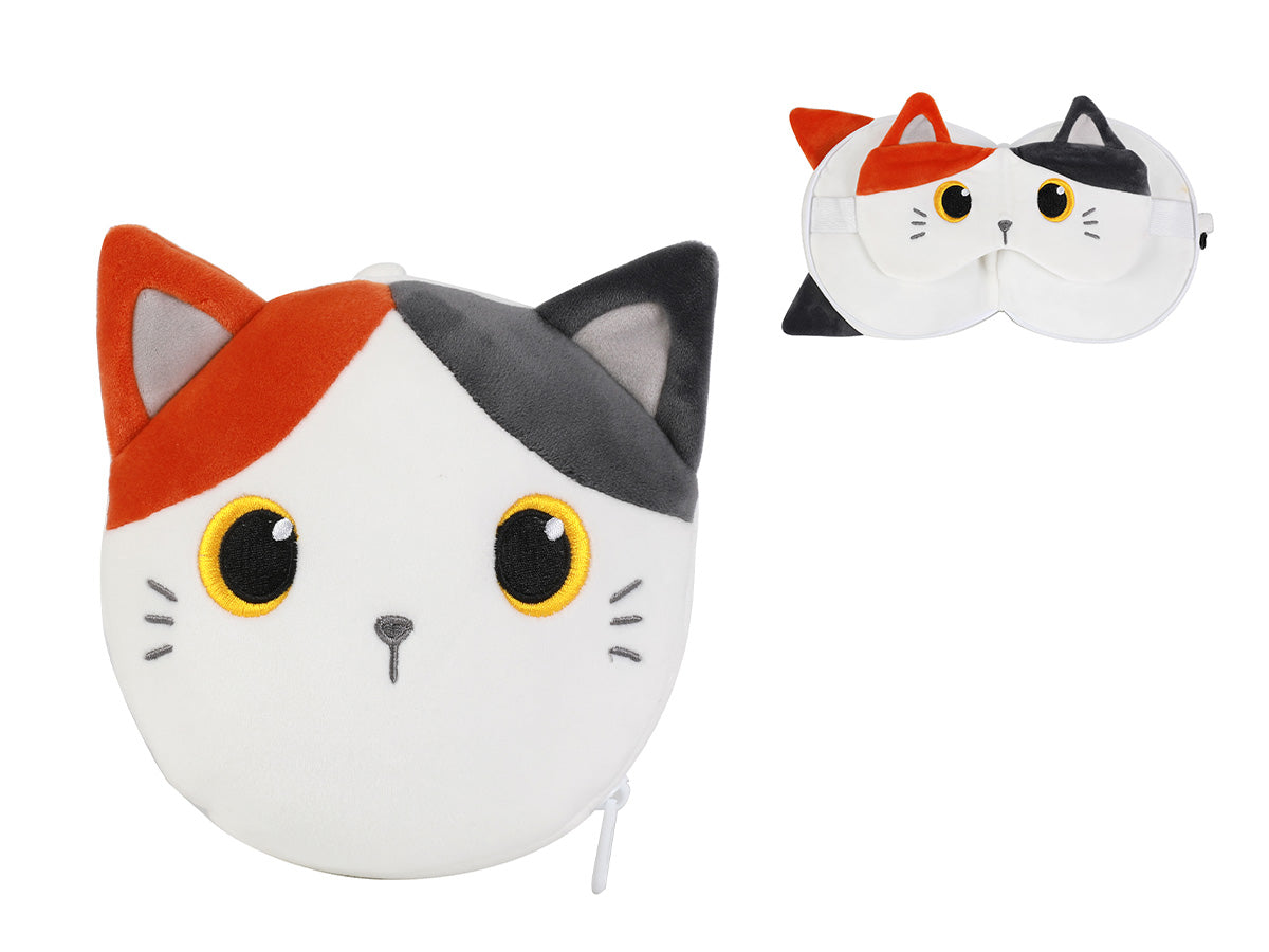 Pillow with sleeping mask ORANGE CAT