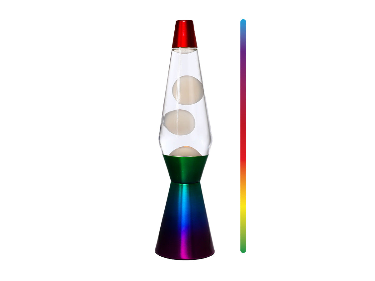LED Lava lamp 36 cm multicolor with white wax