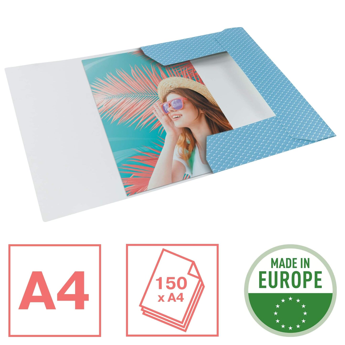 Document folder with elastic Esselte Colour'Breeze, A4, cardboard, blue