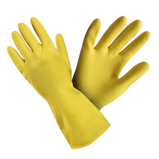 Rubber gloves size M, yellow