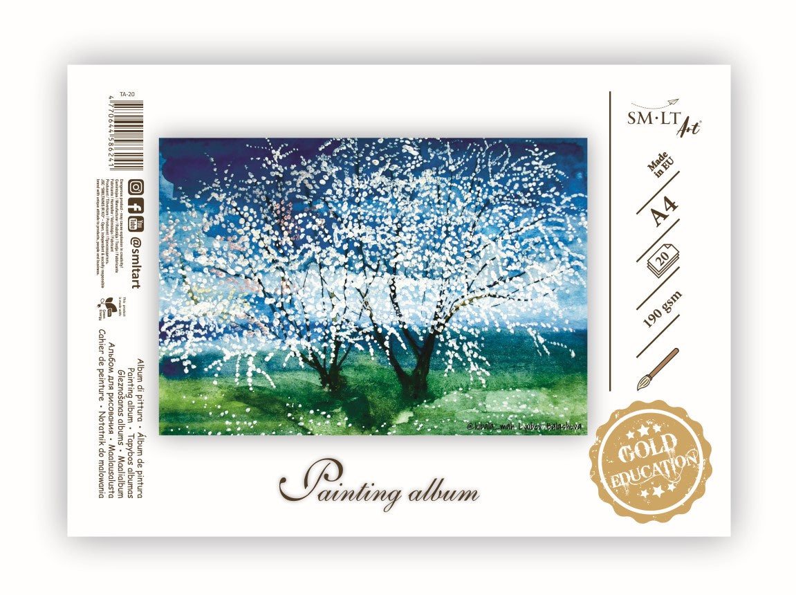 Tapybos albumas SMLT, A4, 190 g/m2, 20 lapų