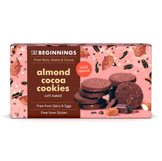 Vegan almond cookies THE BEGINNINGS, with cocoa, 80 g
